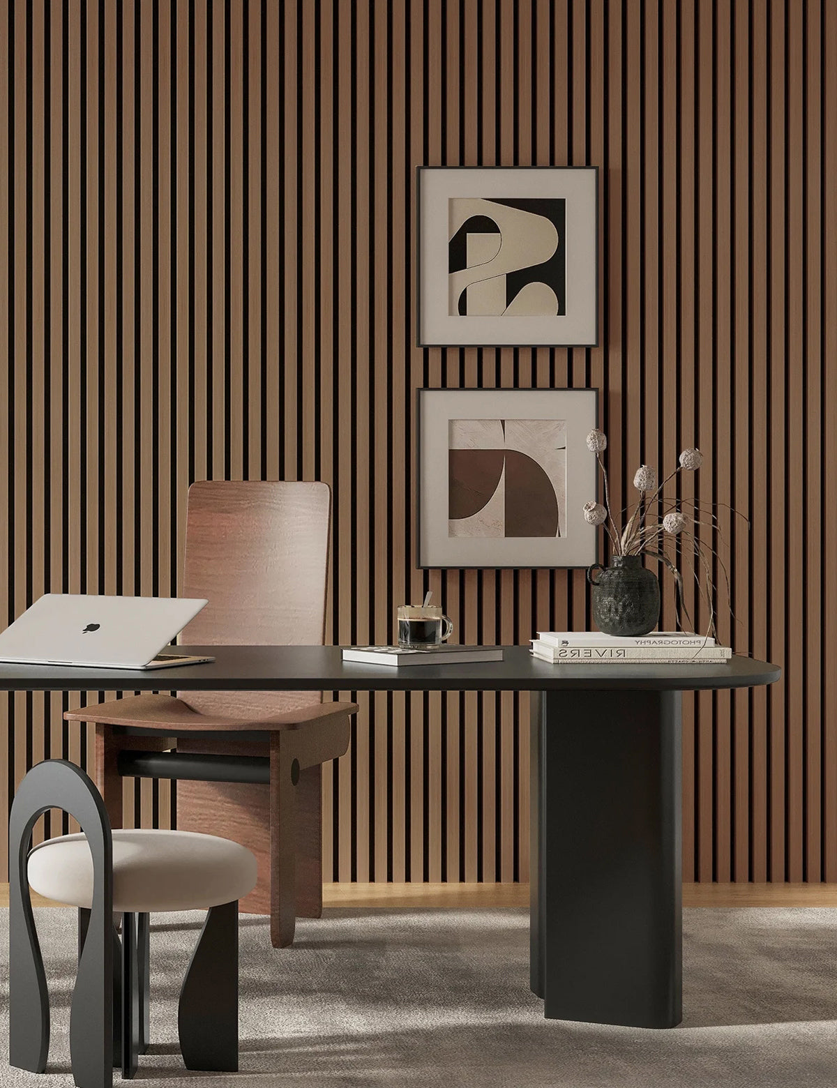 Acoustic Slat Wall Panel #color_Walnut